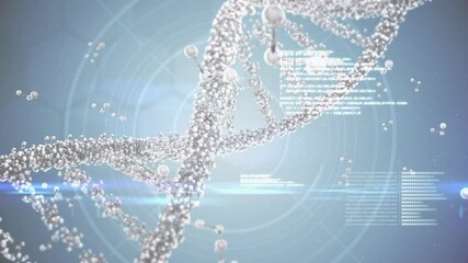 Poster - animation of dna strand and scientific data processing