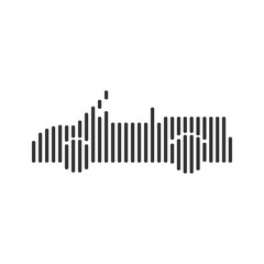 Wall Mural - Convertible car black barcode line icon vector on white background.
