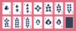 Deck of poker playing cards. Clubs. Stylized illustration on white background.