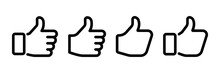 Like Symbol. Hand With Thumb Up. Vector Illustration In Outline Style