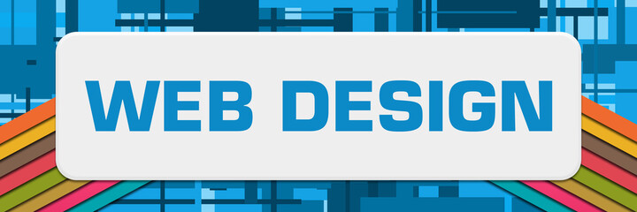 Web Design Blue Colorful Stripes Box Horizontal 
