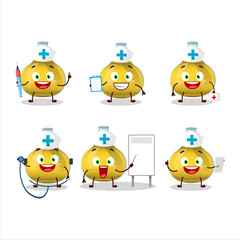 Wall Mural - Doctor profession emoticon with tej cartoon character