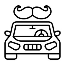Daddy's Car With Moustache Concept Vector Icon Design, Happy Fathers Day Symbol, Dads Gift Elements Sign, Parents Day Stock Illustration