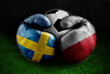 Sweden vs Poland Football match flag