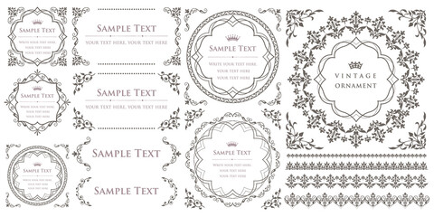 Wall Mural - vintage floral ornament. decorative vector frames and borders.