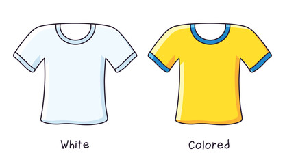 Wall Mural - White and yellow colored t-shirt isolated