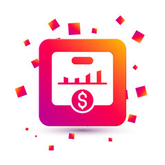 Poster - White KPI - Key performance indicator icon isolated on white background. Square color button. Vector