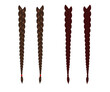 Long female braids on a white background. Symbol. Vector illustration.