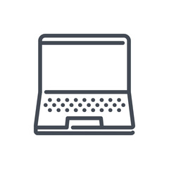 Fototapete - Laptop line icon. Notebook vector outline sign.