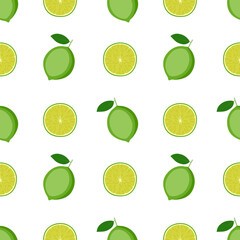  Bright seamless pattern with limes, vector illustration