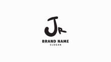Letter J R Fun And Playful Monogram Logo Design. Childish Vector Brand