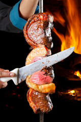 Wall Mural - Picanha, traditional Brazilian barbecue.