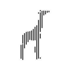 Wall Mural - Giraffe black barcode line icon vector on white background.