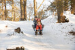 © Frank van Delft/Westend61 - Family sledding on snow during winter
