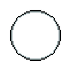 Fototapete - pixel circle, pixelated circular border. 8 bits. pixelart. icon can be used in video games or retro futuristic graphics