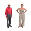 © Curto - full portrait of a couple, middle aged woman and senior man on white background