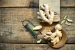 © Achim Sass/Westend61 - Ginger roots and old grater lying on wooden surface