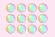 © Gemma Ferrando/Westend61 - Three dimensional pattern of rows of bubbles against pink background