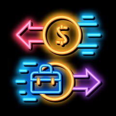 Poster - business service payment neon light sign vector. Glowing bright icon business service payment sign. transparent symbol illustration
