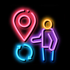 Aufkleber - human location sign neon light sign vector. Glowing bright icon human location sign sign. transparent symbol illustration