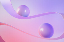 3D Illustration Of Purple And Pink Spheres Sliding