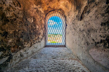 View To Rovinj Through A Barred Window, Istria, Croatia