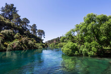 Waikato River On Sunny Summer Day