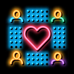 Aufkleber - neuromarketing people love product neon light sign vector. Glowing bright icon neuromarketing people love product sign. transparent symbol illustration