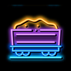 Canvas Print - railway carriage sand transportation neon light sign vector. Glowing bright icon railway carriage sand transportation sign. transparent symbol illustration