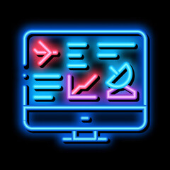 Poster - internet air navigation neon light sign vector. Glowing bright icon internet air navigation sign. transparent symbol illustration