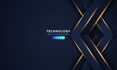 abstract dark blue frame luxury design concept innovation background