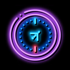 Poster - air navigation compass neon light sign vector. Glowing bright icon air navigation compass sign. transparent symbol illustration