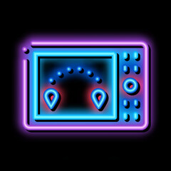 Poster - air navigation electronic device neon light sign vector. Glowing bright icon air navigation electronic device sign. transparent symbol illustration