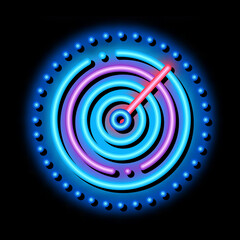 Poster - air navigation radar display neon light sign vector. Glowing bright icon air navigation radar display sign. transparent symbol illustration