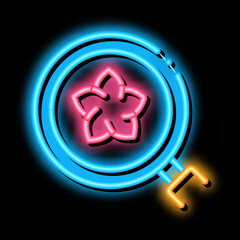 Canvas Print - flower research neon light sign vector. Glowing bright icon flower research sign. transparent symbol illustration