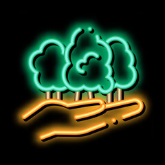 Wall Mural - forest safe neon light sign vector. Glowing bright icon forest safe sign. transparent symbol illustration