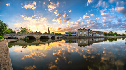 Wall Mural - Bedford bridge sunset panorama on the Great Ouse River