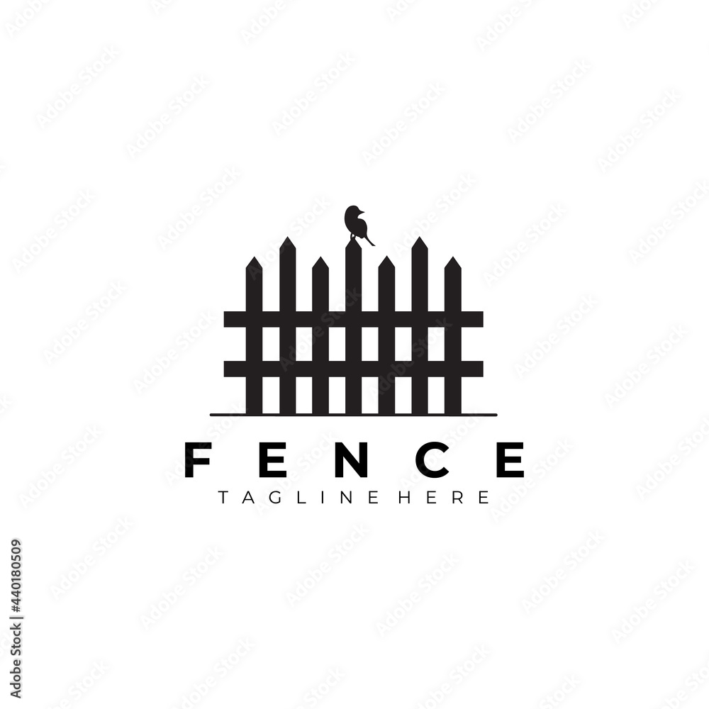 fence logo line art vector illustration design creative nature ...
