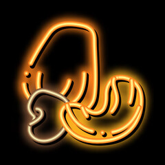 Wall Mural - cashew nut neon light sign vector. Glowing bright icon cashew nut sign. transparent symbol illustration