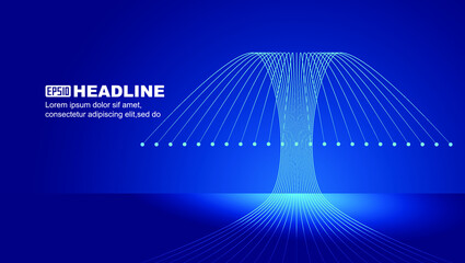 Poster - Dot-Line Connection Abstract Tree Network Connection Big Data Conceptual Background.