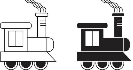 Aufkleber - train icon in flat style, vector illustration
