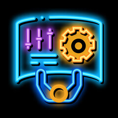 Poster - human reality settings neon light sign vector. Glowing bright icon human reality settings sign. transparent symbol illustration