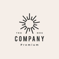 sun flare light hipster vintage logo vector icon illustration