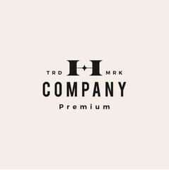 Wall Mural - h letter star hipster vintage logo vector icon illustration