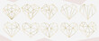 © TWINS DESIGN STUDIO - Heart icon vector. Golden geometric style heart. Luxury Love logo design isolated on white background. Design for website, love symbol, Valentine's day or wedding invitation element, Love sign.