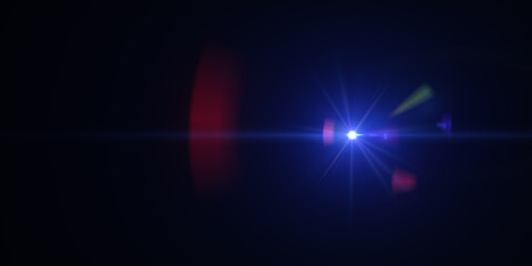 Wall Mural - lens flares for photography and anamorphic lens flare. 3d render.