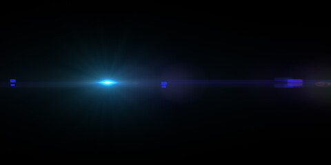 Wall Mural - lens flares for photography and anamorphic lens flare. 3d render.