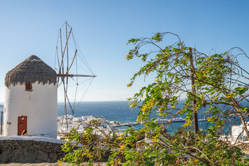 Sticker - Famous windmill of Mykonos island,Cyclades, Greece