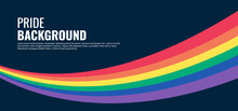 LGBT Pride Abstract Background. Vector Background With Rainbow Colors. Vector Banner Template For Pride Month