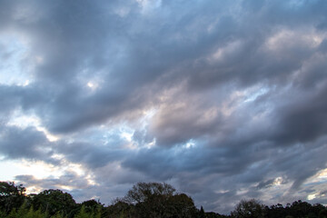 Dramatic cloud formations above the forest on the Garden Route in South Africa